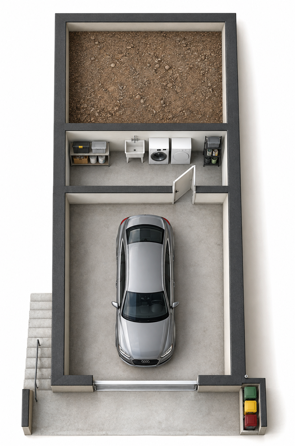Garage level · utility & storage